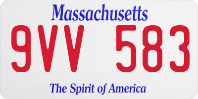 MA license plate 9VV583