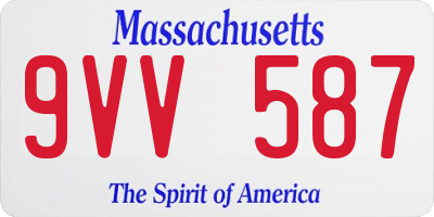 MA license plate 9VV587