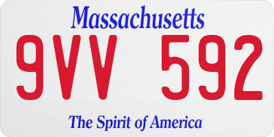 MA license plate 9VV592