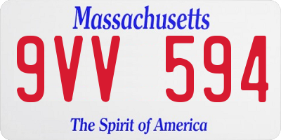 MA license plate 9VV594