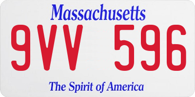 MA license plate 9VV596