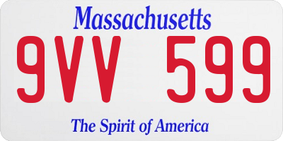 MA license plate 9VV599