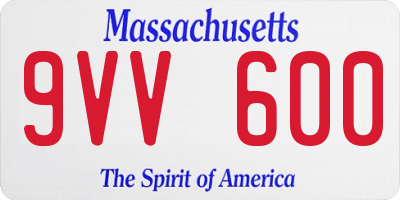 MA license plate 9VV600