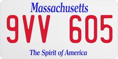 MA license plate 9VV605