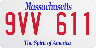 MA license plate 9VV611