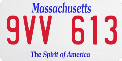 MA license plate 9VV613