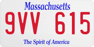 MA license plate 9VV615