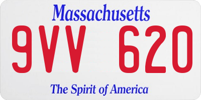 MA license plate 9VV620