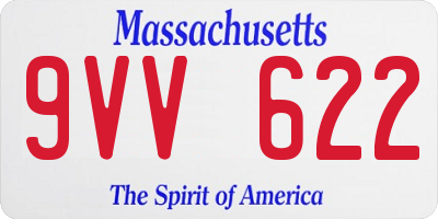 MA license plate 9VV622