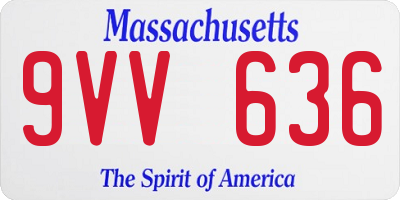 MA license plate 9VV636