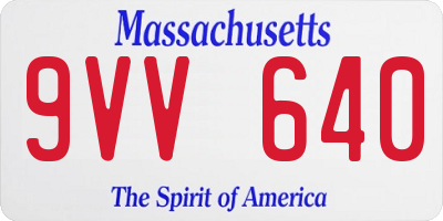 MA license plate 9VV640