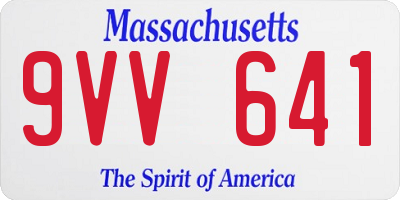 MA license plate 9VV641