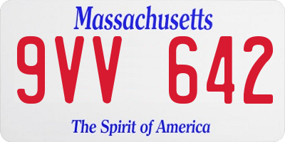 MA license plate 9VV642