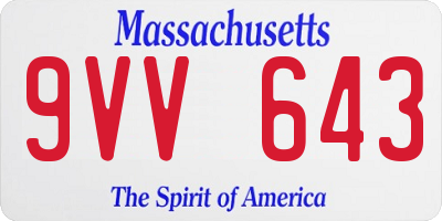 MA license plate 9VV643