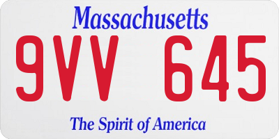 MA license plate 9VV645