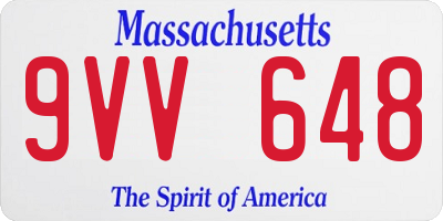 MA license plate 9VV648