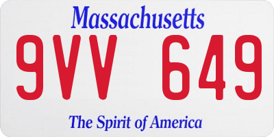 MA license plate 9VV649