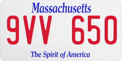 MA license plate 9VV650