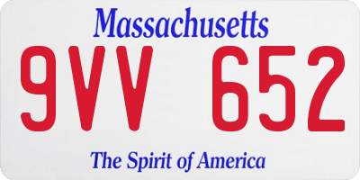 MA license plate 9VV652