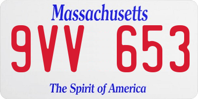 MA license plate 9VV653