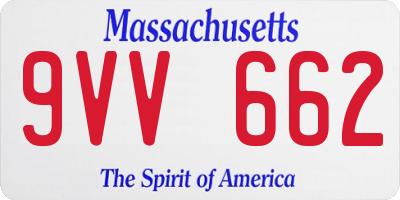 MA license plate 9VV662