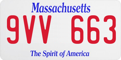 MA license plate 9VV663