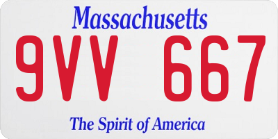 MA license plate 9VV667