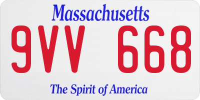 MA license plate 9VV668