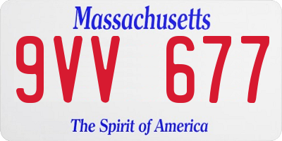 MA license plate 9VV677