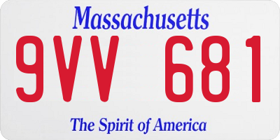 MA license plate 9VV681