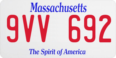 MA license plate 9VV692