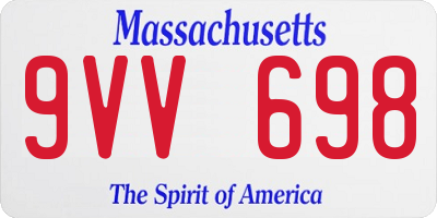 MA license plate 9VV698