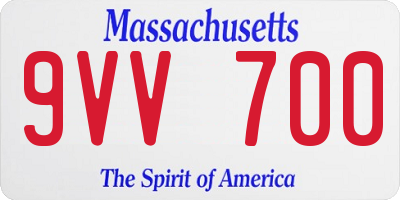 MA license plate 9VV700