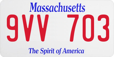 MA license plate 9VV703