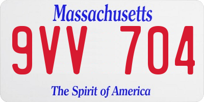 MA license plate 9VV704