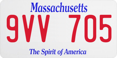 MA license plate 9VV705