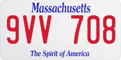 MA license plate 9VV708