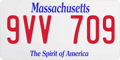 MA license plate 9VV709