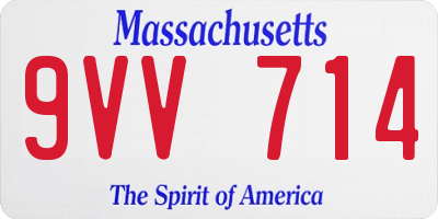 MA license plate 9VV714