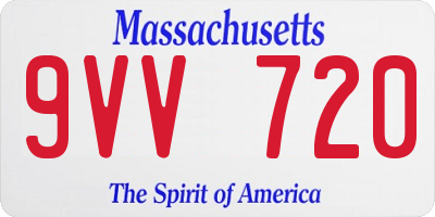 MA license plate 9VV720