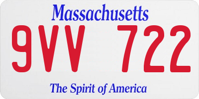 MA license plate 9VV722