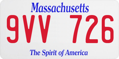 MA license plate 9VV726