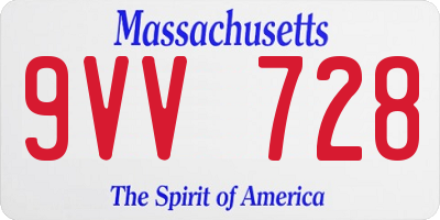 MA license plate 9VV728