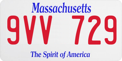 MA license plate 9VV729