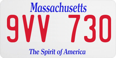 MA license plate 9VV730