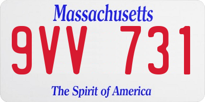 MA license plate 9VV731