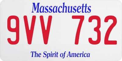 MA license plate 9VV732