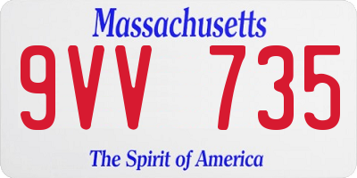 MA license plate 9VV735