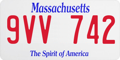 MA license plate 9VV742