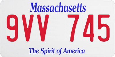 MA license plate 9VV745